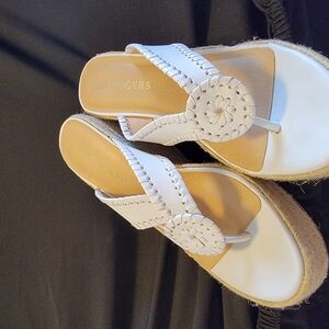 Jack Rogers White Wedge Sandals